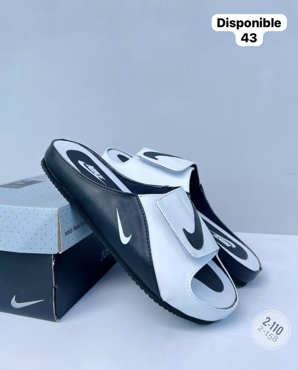 Bellas Pantuflas Nike Blanco Negro Bgo