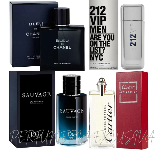 Bleu de Chanel+212 VIP+Sauvage+Cartier