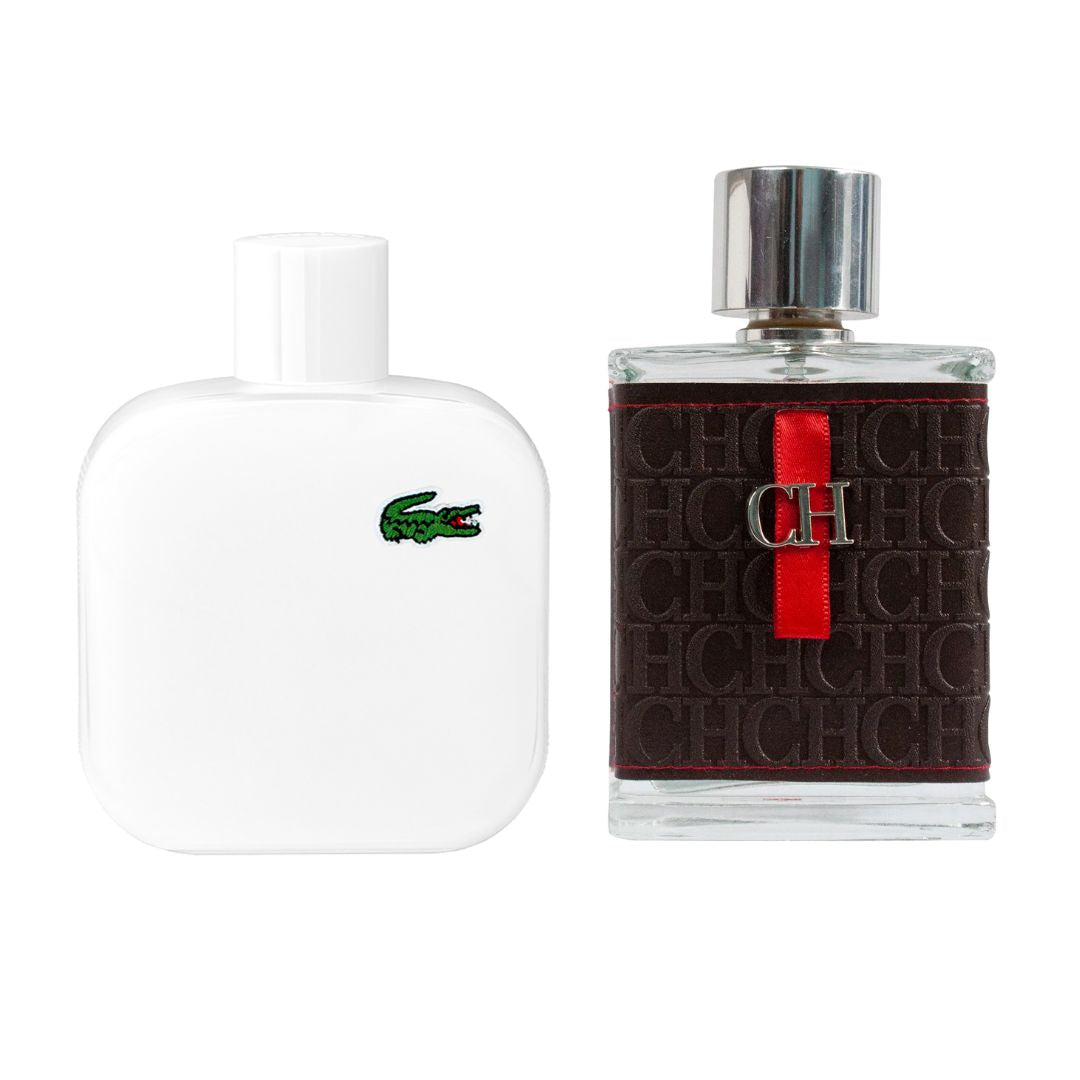 PERFUMES CH MEN + LACOSTE BLANC