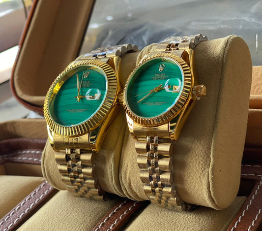 PAREJA ROLEX DATE JUST ESMERALDA